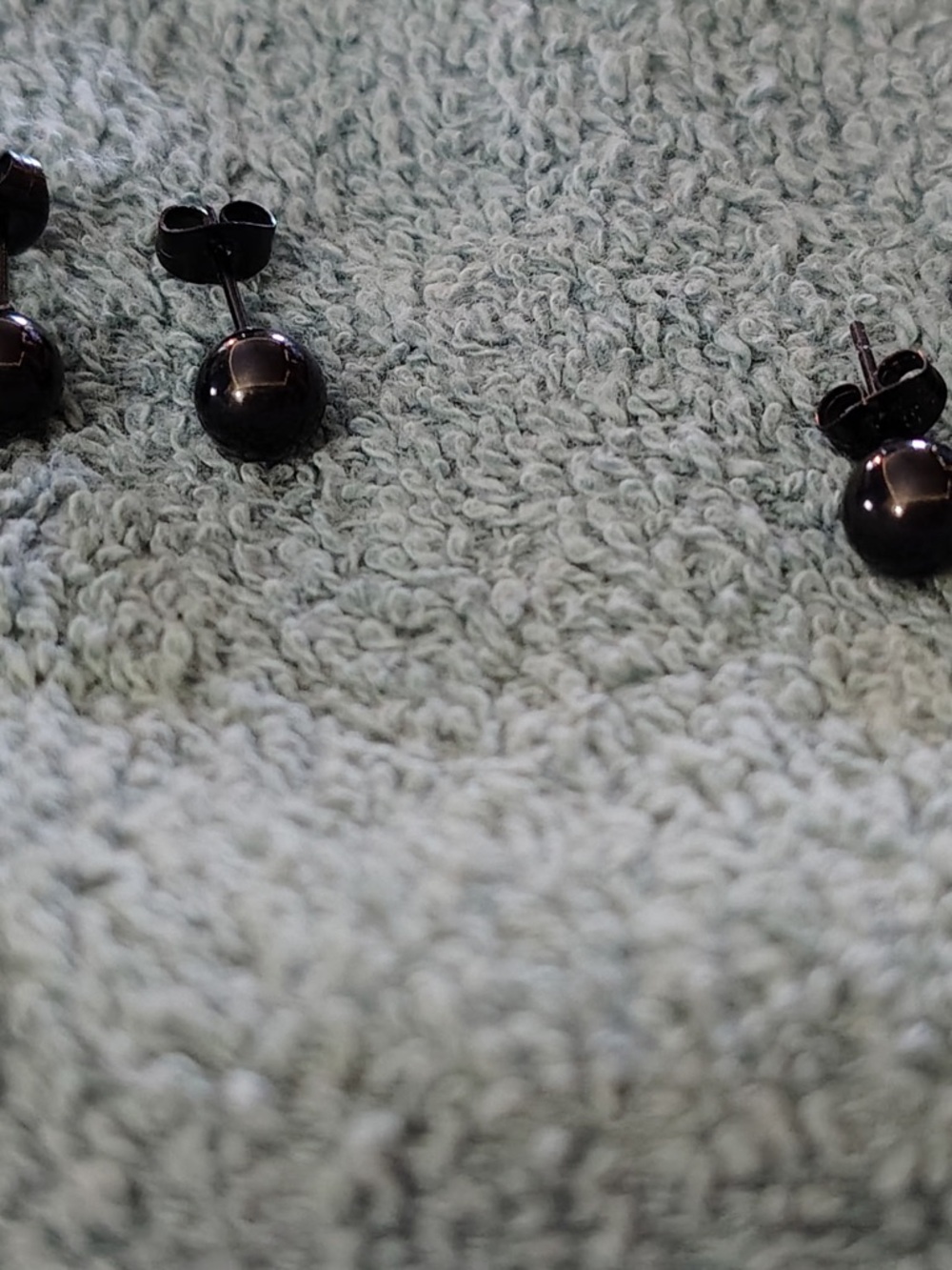 Black Ball Stud Earrings - Classic Minimal